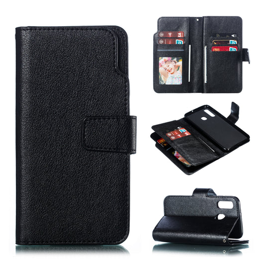 For Samsung Galaxy A40 [9 Card Slots] Crazy Horse Wallet Leather Mobile Case