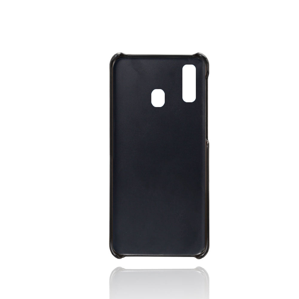 For Samsung Galaxy A40 PU Leather Coated PC Mobile Casing with Dual Card Slots
