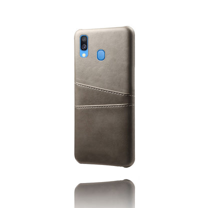 For Samsung Galaxy A40 PU Leather Coated PC Mobile Casing with Dual Card Slots