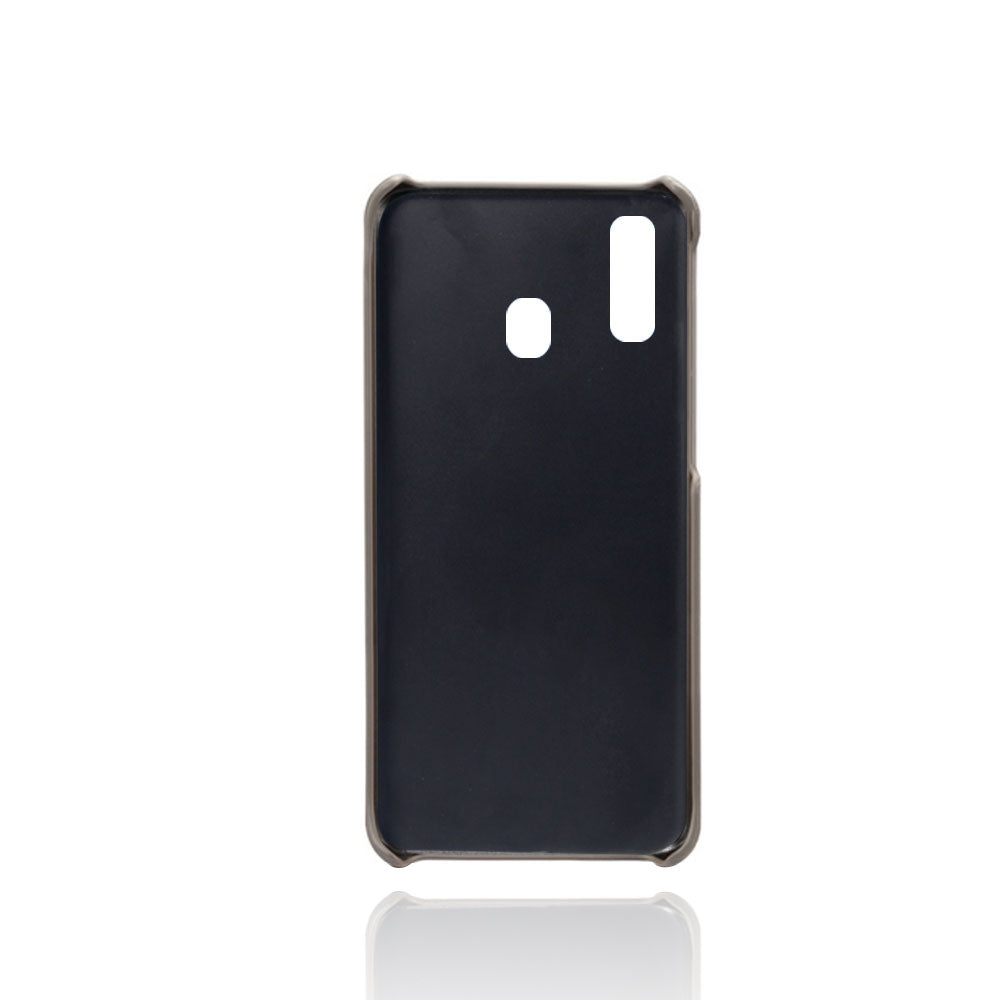 For Samsung Galaxy A40 PU Leather Coated PC Mobile Casing with Dual Card Slots
