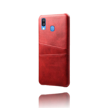 For Samsung Galaxy A40 PU Leather Coated PC Mobile Casing with Dual Card Slots