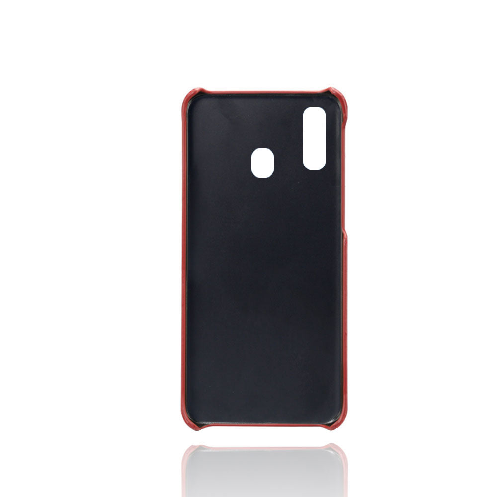 For Samsung Galaxy A40 PU Leather Coated PC Mobile Casing with Dual Card Slots