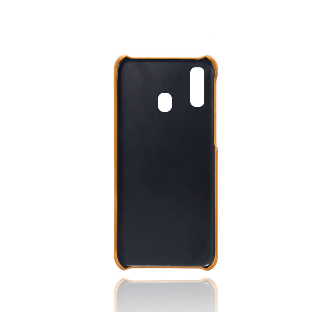 For Samsung Galaxy A40 PU Leather Coated PC Mobile Casing with Dual Card Slots