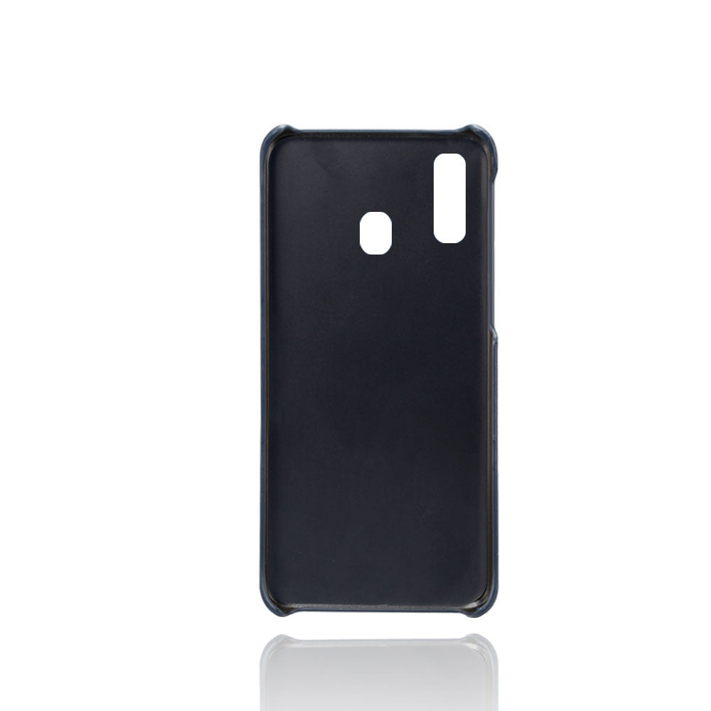 For Samsung Galaxy A40 PU Leather Coated PC Mobile Casing with Dual Card Slots