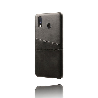 Double Card Slots PU Leather Coated PC Case for Samsung Galaxy A20e