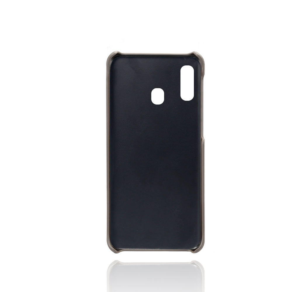 Double Card Slots PU Leather Coated PC Case for Samsung Galaxy A20e