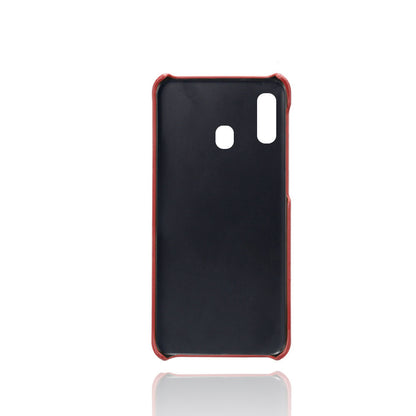 Double Card Slots PU Leather Coated PC Case for Samsung Galaxy A20e