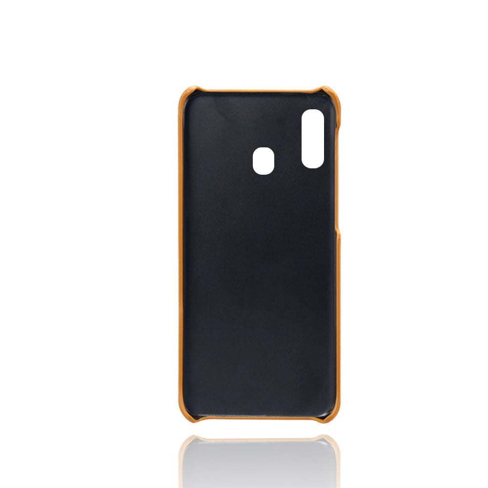 Double Card Slots PU Leather Coated PC Case for Samsung Galaxy A20e