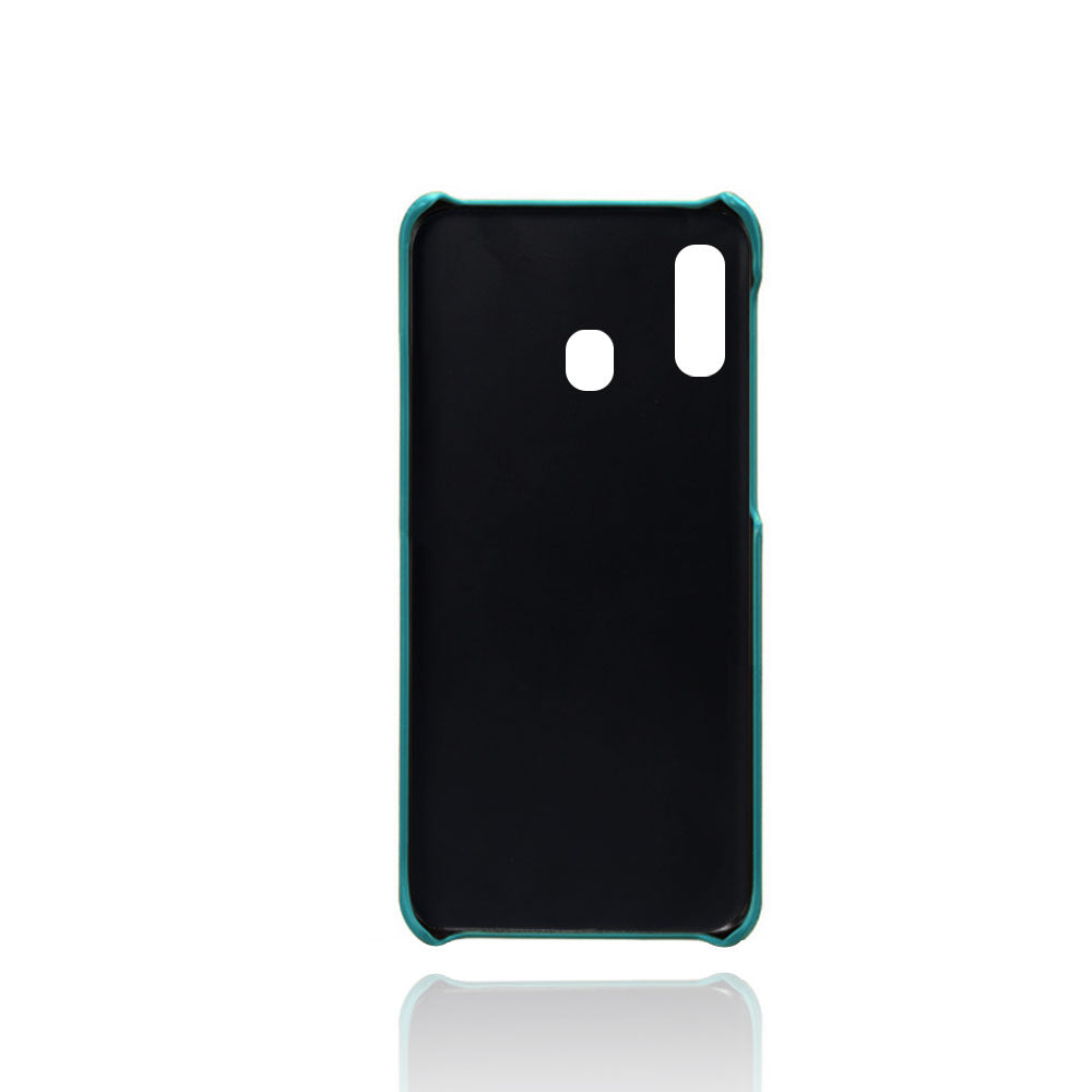 Double Card Slots PU Leather Coated PC Case for Samsung Galaxy A20e