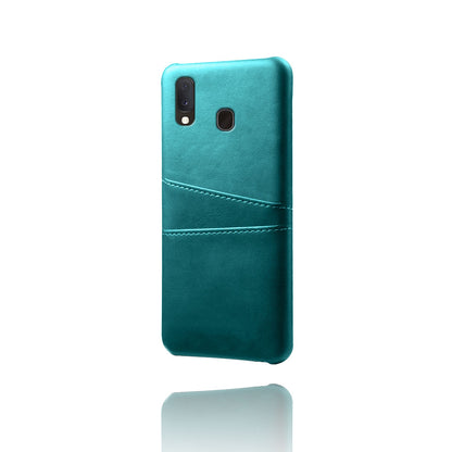 Double Card Slots PU Leather Coated PC Case for Samsung Galaxy A20e