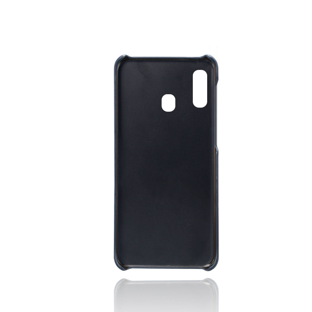 Double Card Slots PU Leather Coated PC Case for Samsung Galaxy A20e