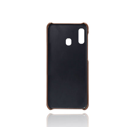Double Card Slots PU Leather Coated PC Case for Samsung Galaxy A20e
