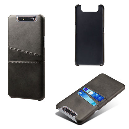 Double Card Slots PU Leather Coated PC Case for Samsung Galaxy A80