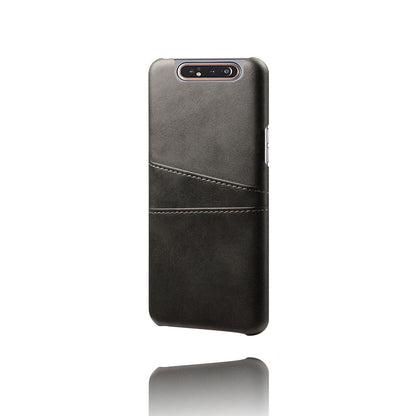 Double Card Slots PU Leather Coated PC Case for Samsung Galaxy A80