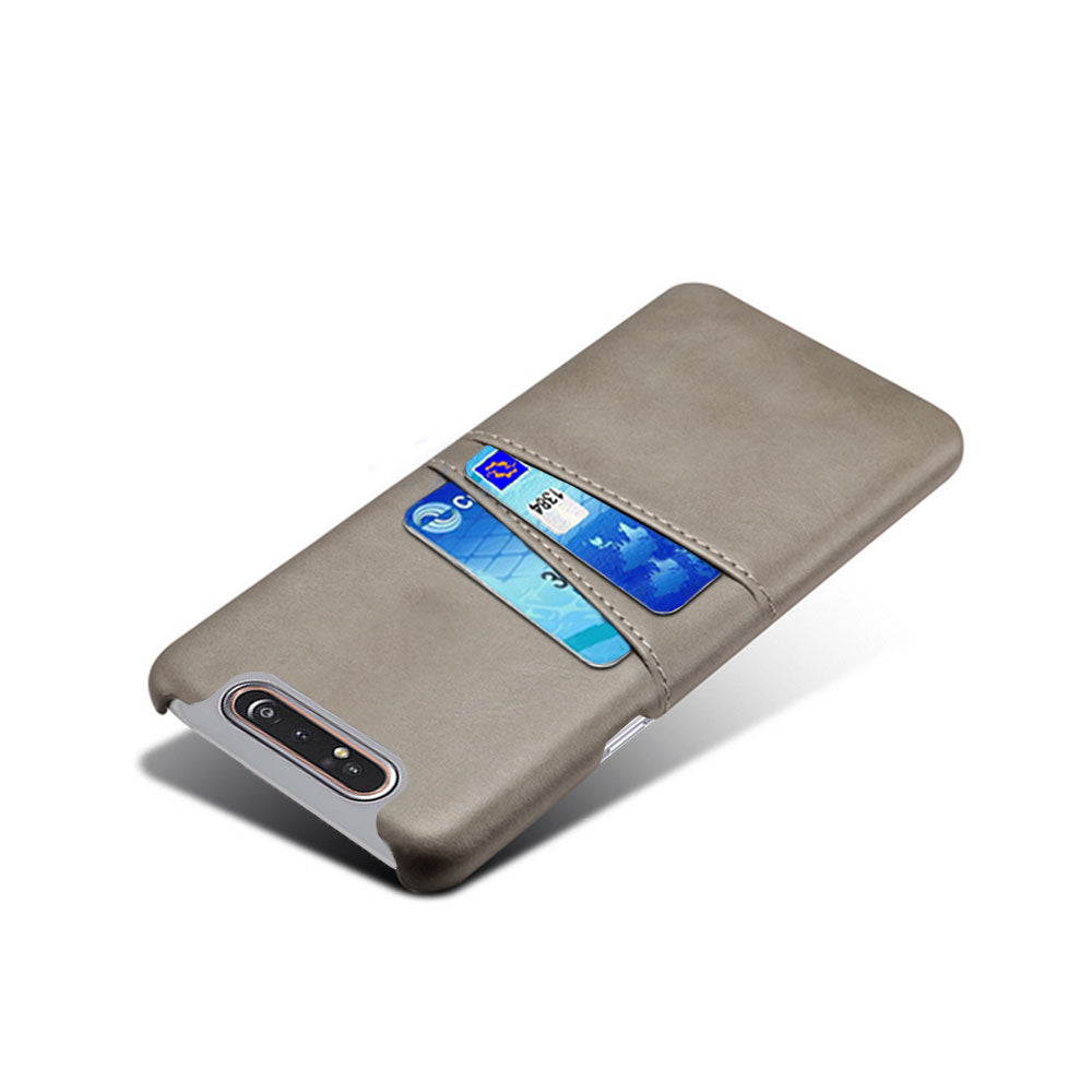 Double Card Slots PU Leather Coated PC Case for Samsung Galaxy A80
