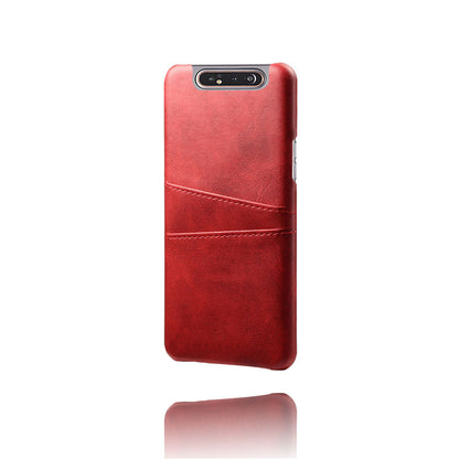 Double Card Slots PU Leather Coated PC Case for Samsung Galaxy A80