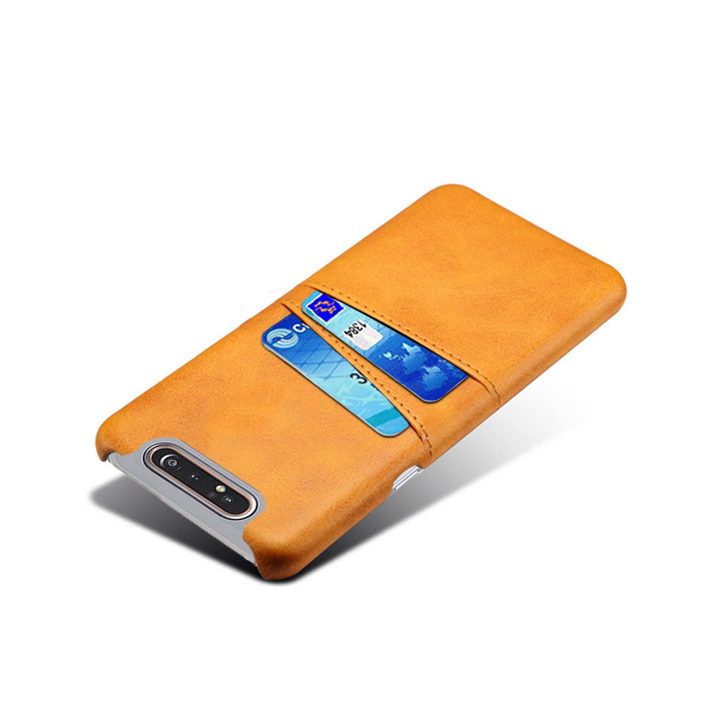Double Card Slots PU Leather Coated PC Case for Samsung Galaxy A80