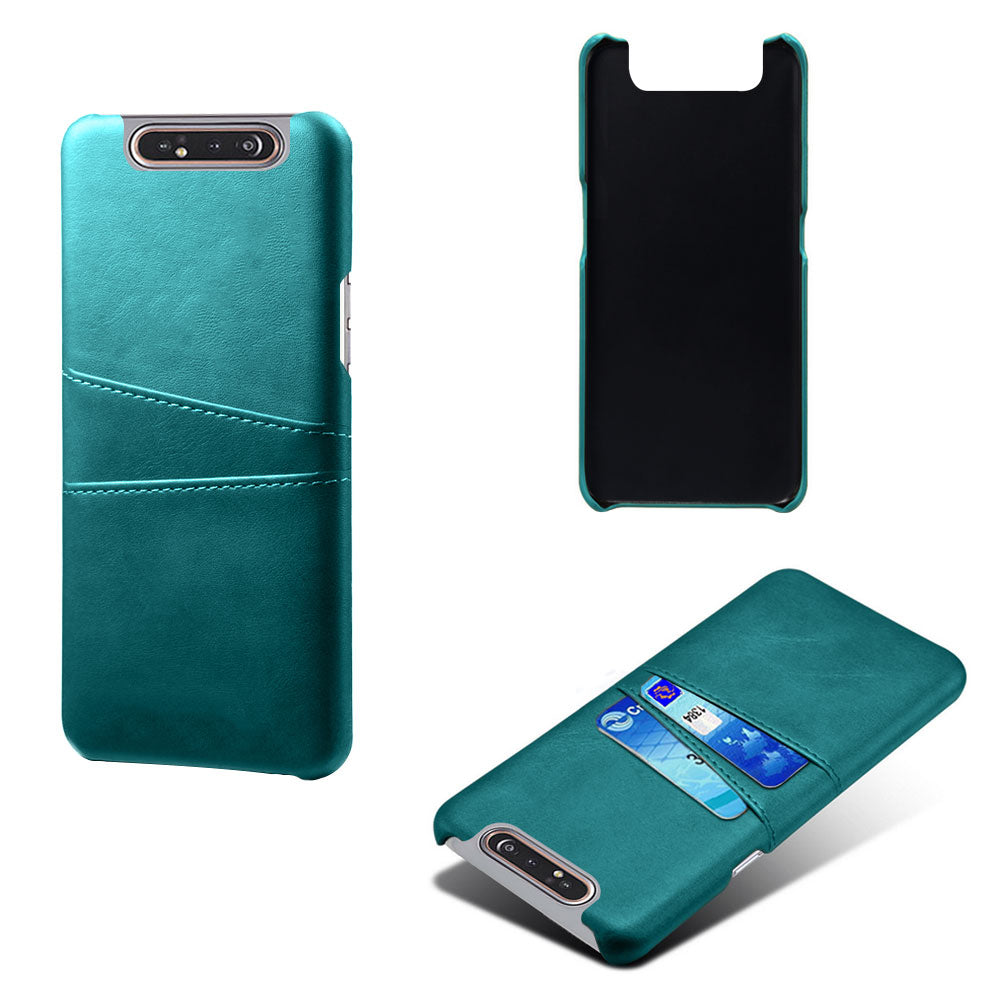 Double Card Slots PU Leather Coated PC Case for Samsung Galaxy A80