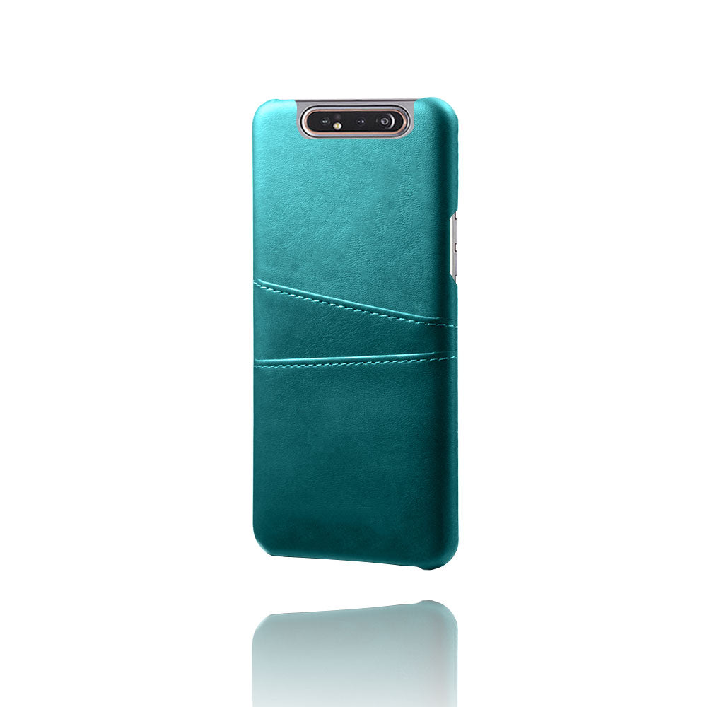Double Card Slots PU Leather Coated PC Case for Samsung Galaxy A80