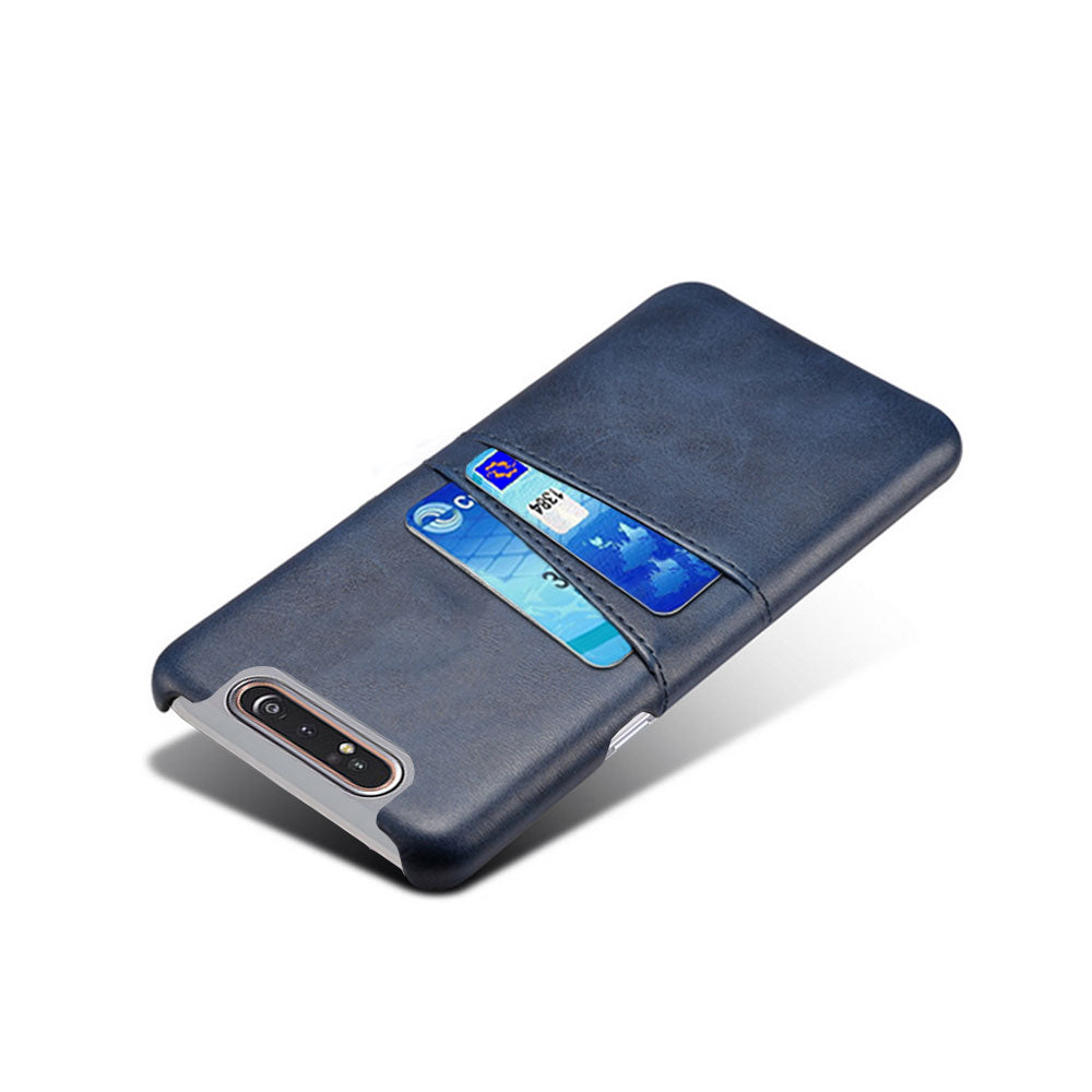 Double Card Slots PU Leather Coated PC Case for Samsung Galaxy A80