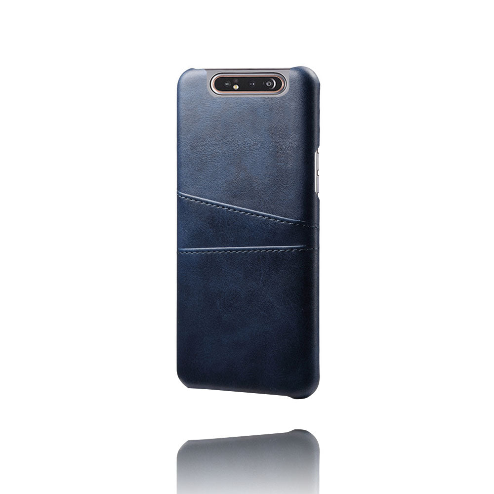 Double Card Slots PU Leather Coated PC Case for Samsung Galaxy A80