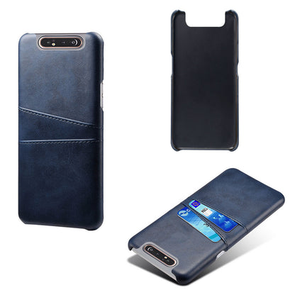 Double Card Slots PU Leather Coated PC Case for Samsung Galaxy A80