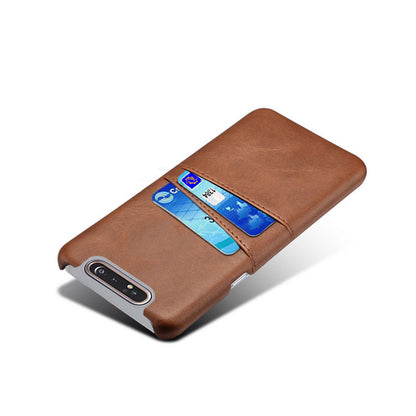 Double Card Slots PU Leather Coated PC Case for Samsung Galaxy A80