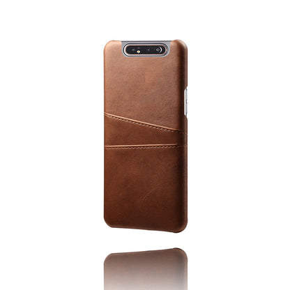 Double Card Slots PU Leather Coated PC Case for Samsung Galaxy A80