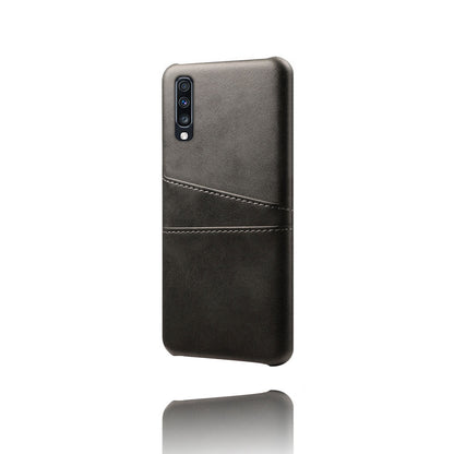 Double Card Slots PU Leather Coated PC Case for Samsung Galaxy A70