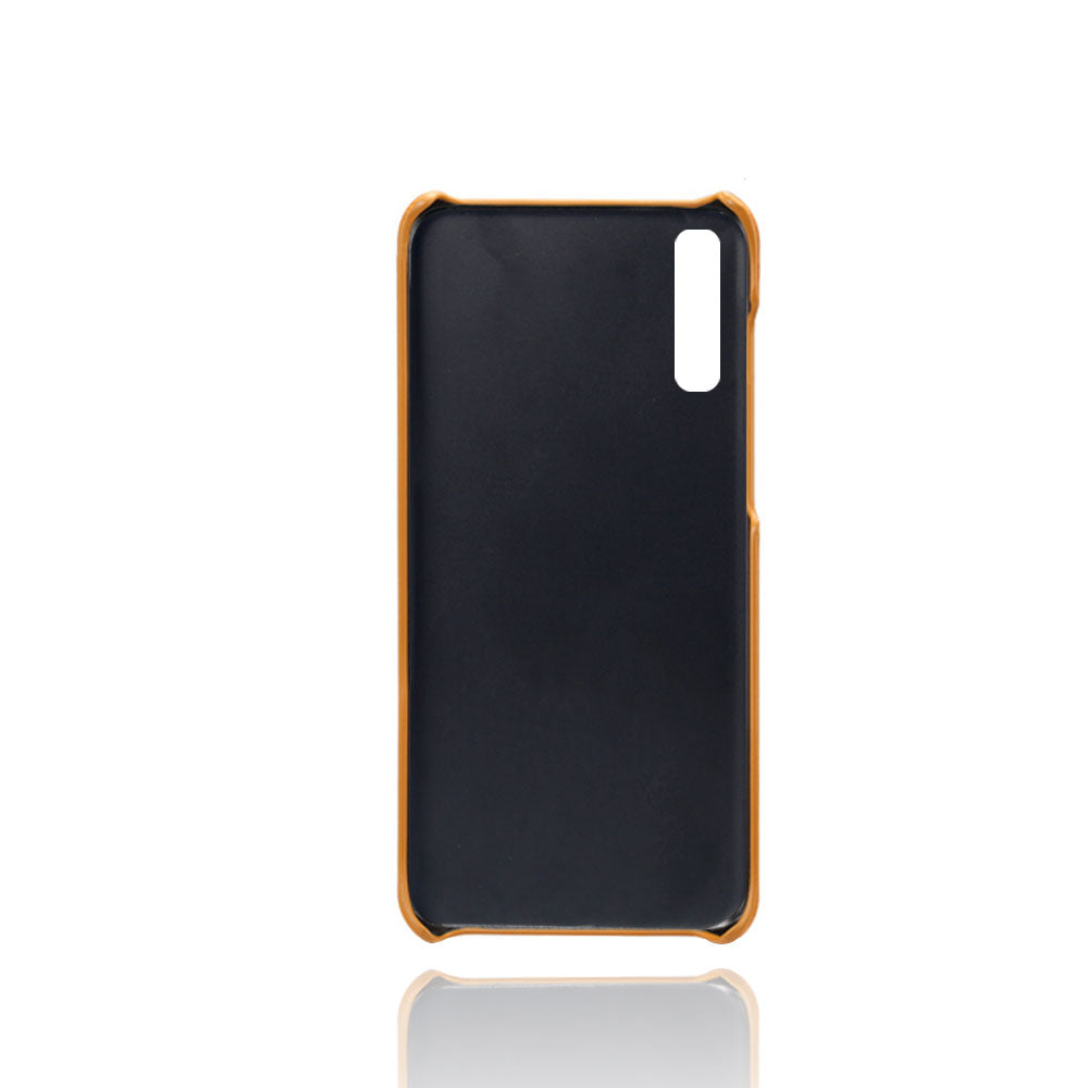 Double Card Slots PU Leather Coated PC Case for Samsung Galaxy A70