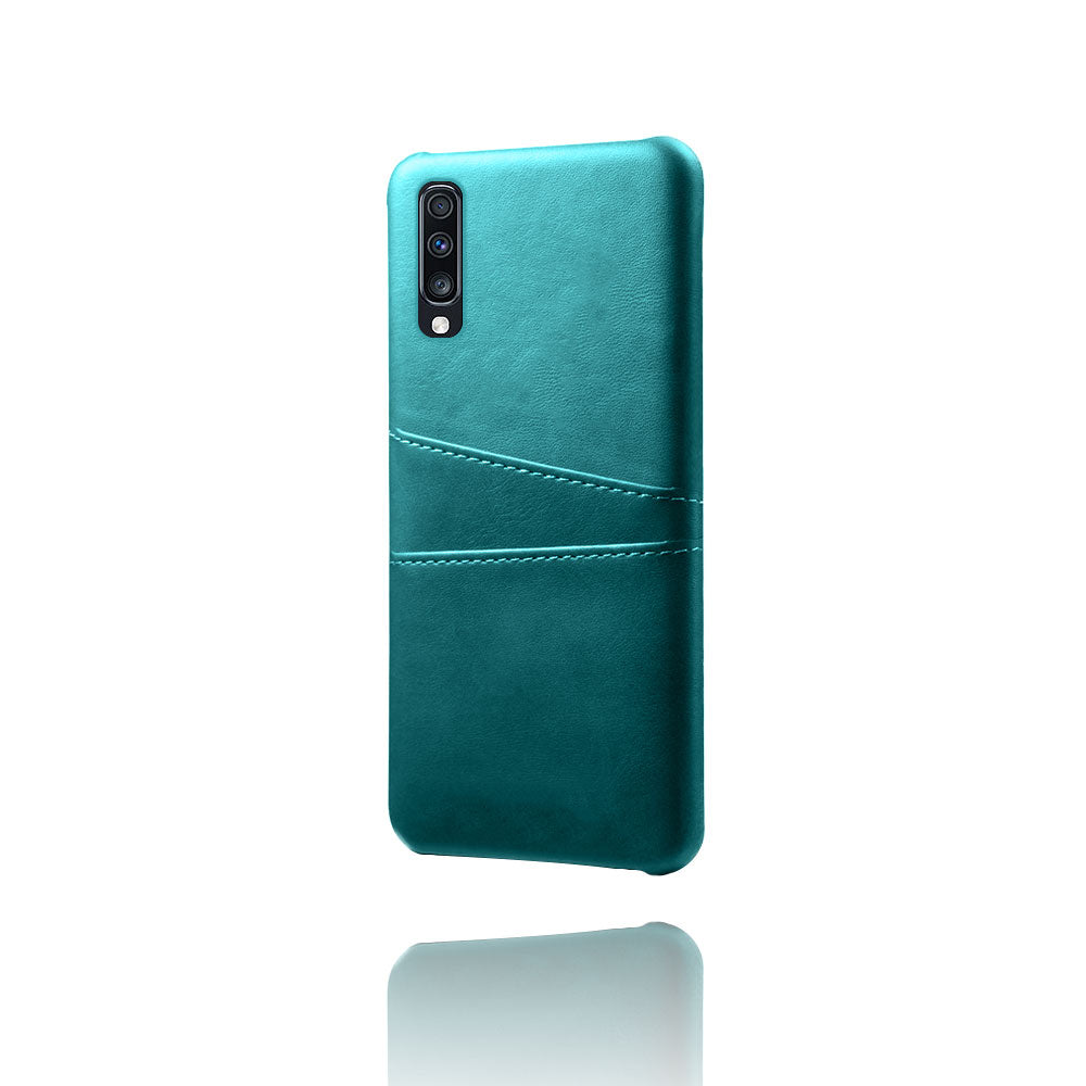 Double Card Slots PU Leather Coated PC Case for Samsung Galaxy A70