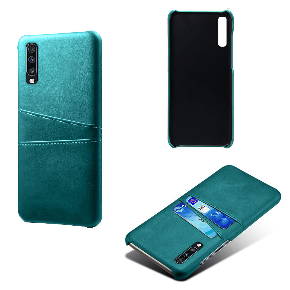 Double Card Slots PU Leather Coated PC Case for Samsung Galaxy A70