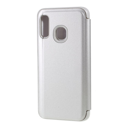 View Window Plated Mirror Surface Leather Stand Casing for Samsung Galaxy A40