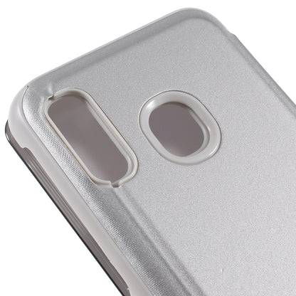 View Window Plated Mirror Surface Leather Stand Casing for Samsung Galaxy A40