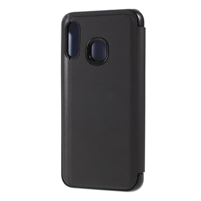 View Window Plated Mirror Surface Leather Stand Casing for Samsung Galaxy A40