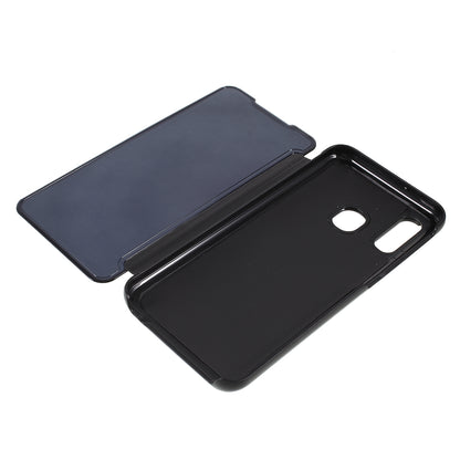 View Window Plated Mirror Surface Leather Stand Casing for Samsung Galaxy A40