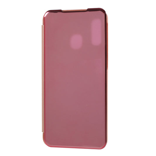 View Window Plated Mirror Surface Leather Stand Casing for Samsung Galaxy A40