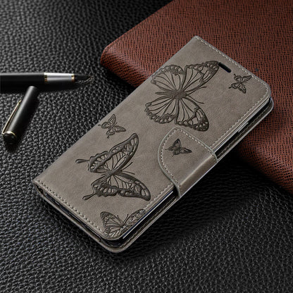 Imprint Butterfly Leather Wallet Phone Case for Samsung Galaxy S10