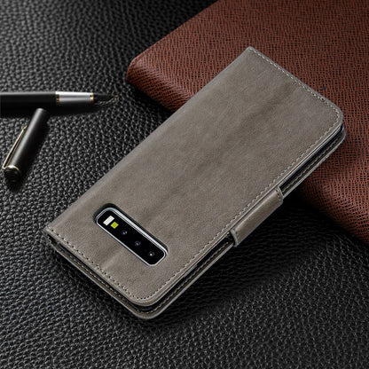 Imprint Butterfly Leather Wallet Phone Case for Samsung Galaxy S10