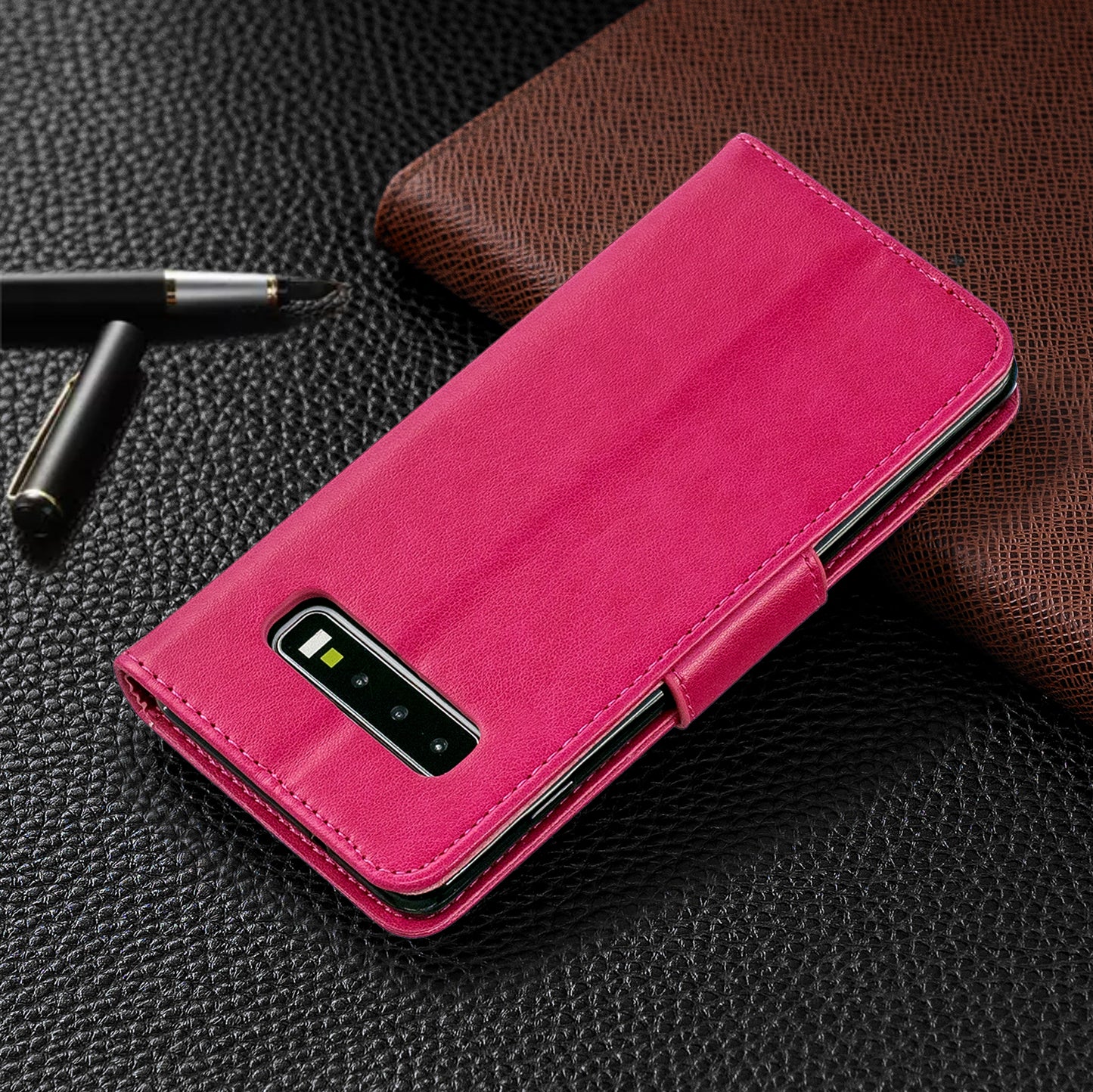 Imprint Butterfly Leather Wallet Phone Case for Samsung Galaxy S10