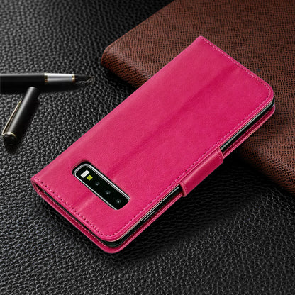 Imprint Butterfly Leather Wallet Phone Case for Samsung Galaxy S10