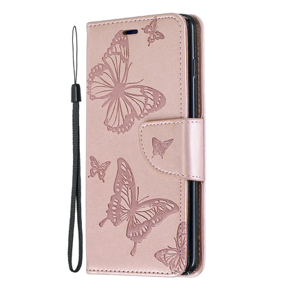 Imprint Butterfly Leather Wallet Phone Case for Samsung Galaxy S10