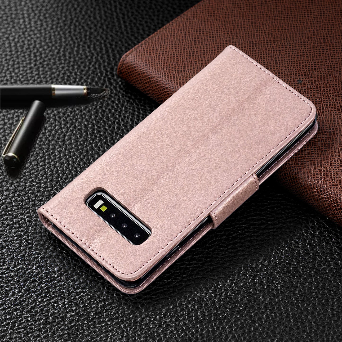 Imprint Butterfly Leather Wallet Phone Case for Samsung Galaxy S10