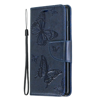 Imprint Butterfly Leather Wallet Phone Case for Samsung Galaxy S10