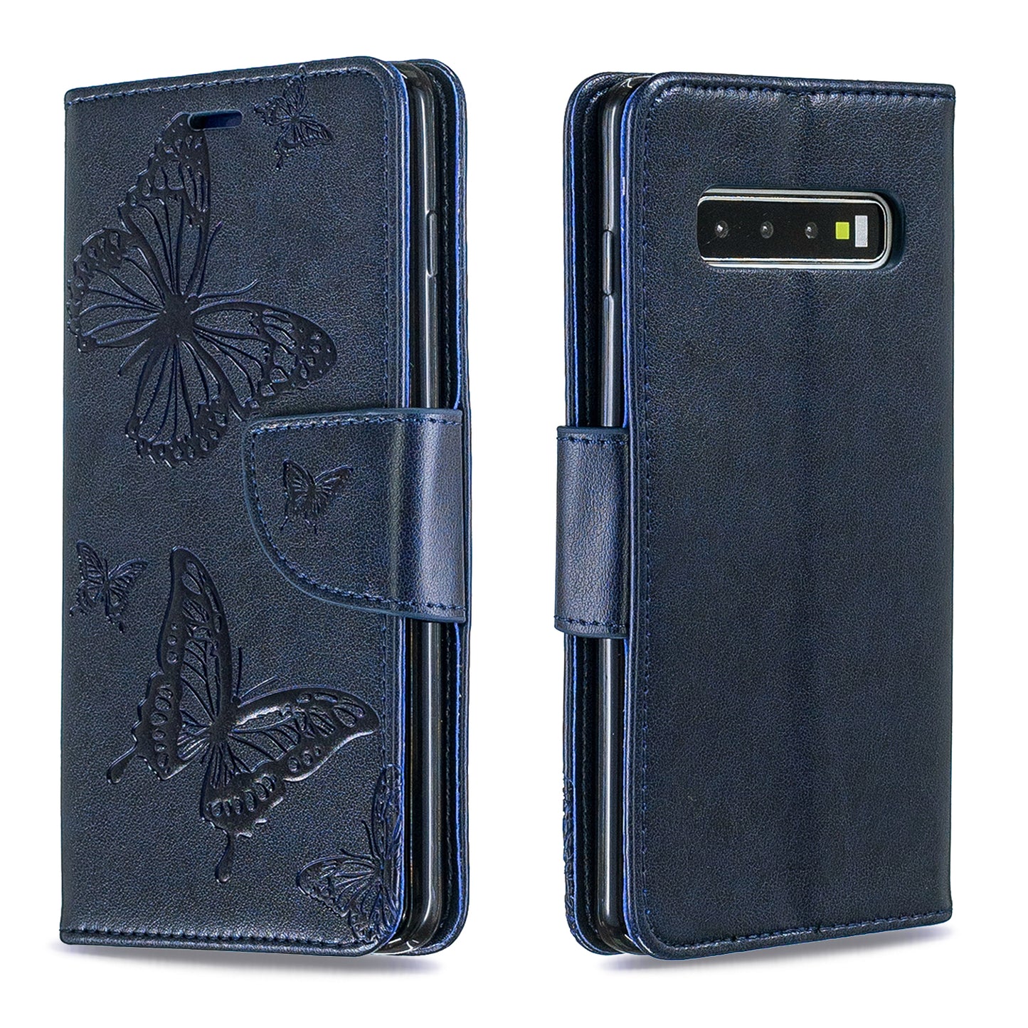 Imprint Butterfly Leather Wallet Phone Case for Samsung Galaxy S10
