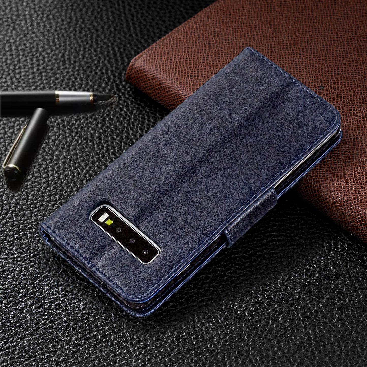 Imprint Butterfly Leather Wallet Phone Case for Samsung Galaxy S10