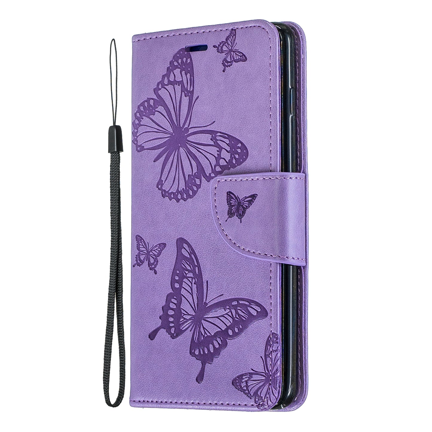 Imprint Butterfly Leather Wallet Phone Case for Samsung Galaxy S10