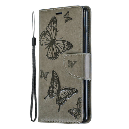 Imprint Butterfly Leather Cover Wallet Phone Case for Samsung Galaxy S10 Plus