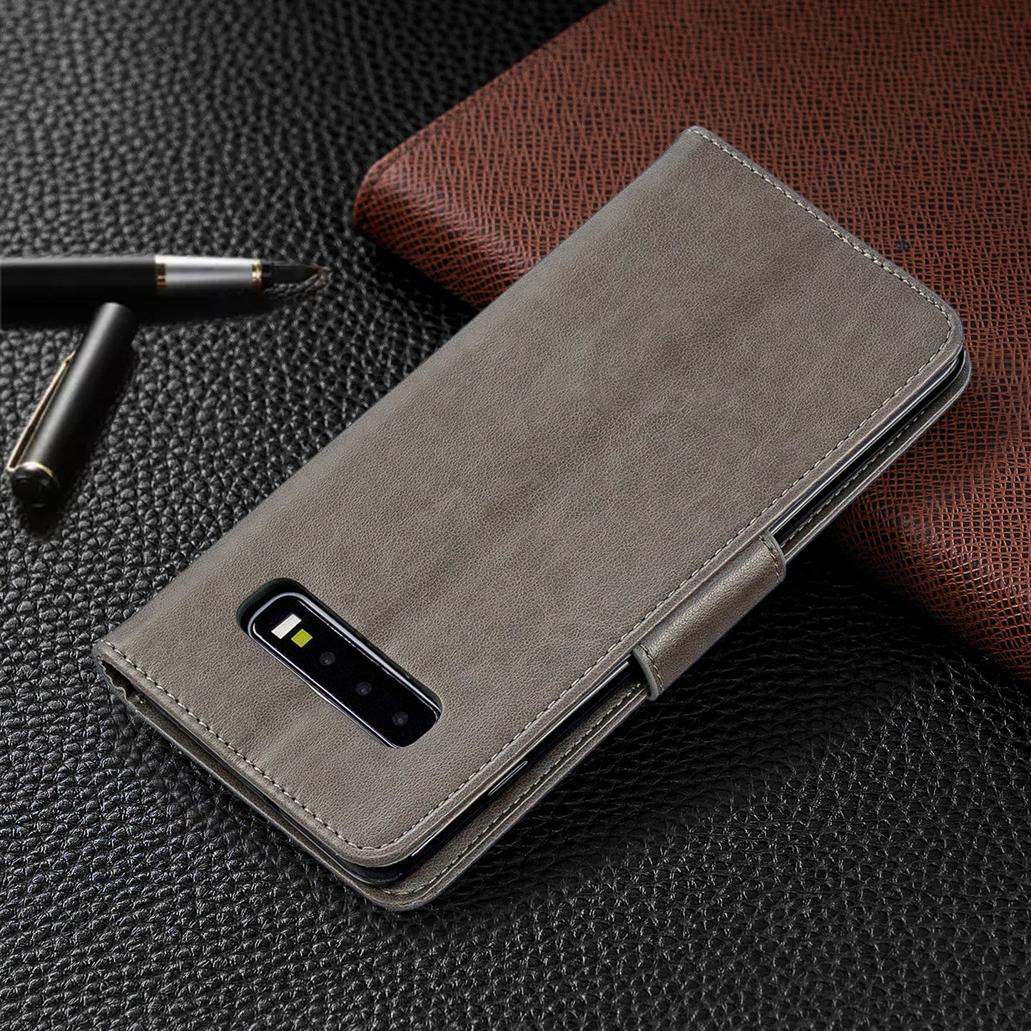 Imprint Butterfly Leather Cover Wallet Phone Case for Samsung Galaxy S10 Plus