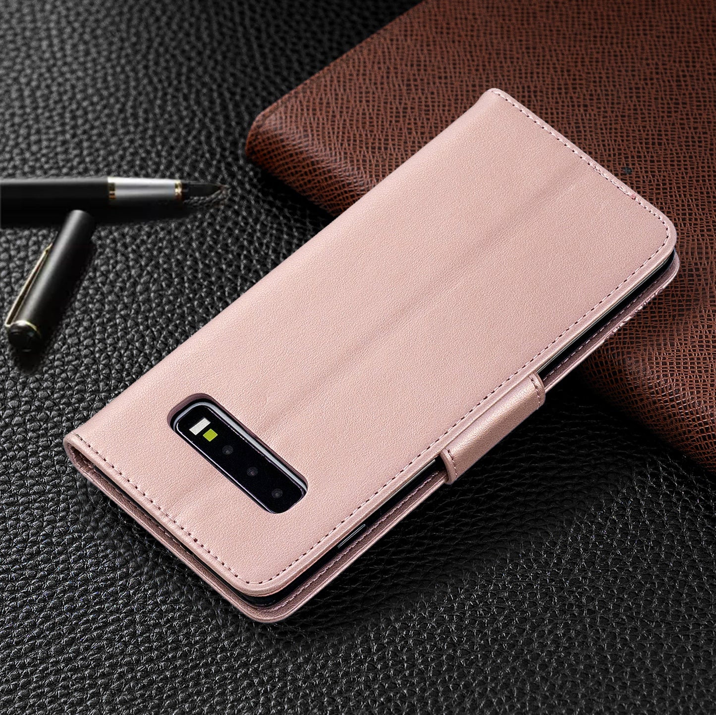 Imprint Butterfly Leather Cover Wallet Phone Case for Samsung Galaxy S10 Plus